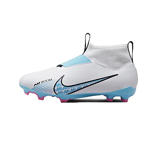 NIKE Herren JR Zoom Superfly 9 ACAD FG/MG Sneaker, Weiß/baltischblau-rosa Explosion, 36.5 EU von Nike