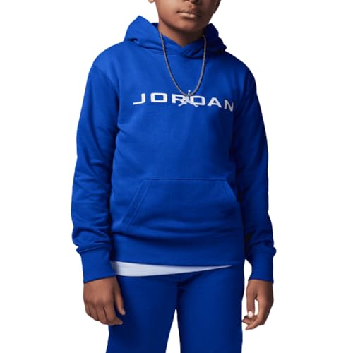 Nike Jordan Jungen Sweatshirt mit Kapuze Baseline Blau Code 95D744-B5K, blau / weiß, 12-13 Jahre von Nike