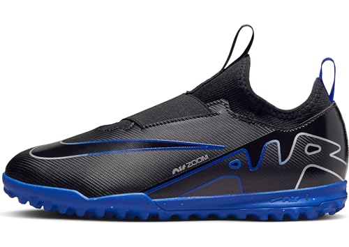 Nike Jr Zoom Vapor 15 Academy Tf Fußballschuh, Schwarz Blau Black Chrome Hyper Royal, 33.5 EU von Nike