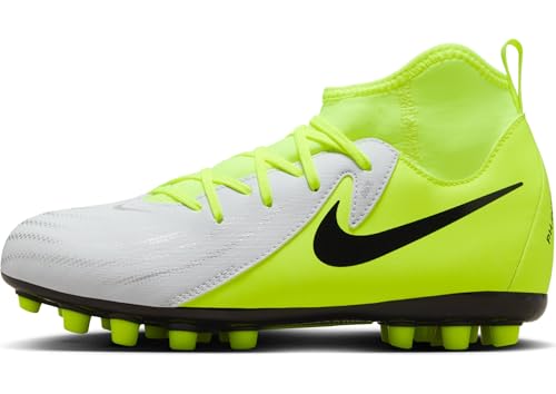 Nike Jr. Phantom Luna 2 Academy AG High-Top jüngere/ältere Kinder Fußballschuh, Metallic Silver/Black-Volt, 36.5 EU von Nike