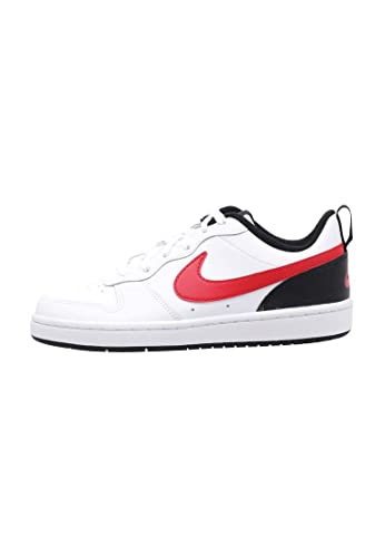 Nike Jungen Nike Court Borough Low 2 Gymnastikschuhe, WHITE/UNIVERSITY RED-BLACK, 38.5 EU von Nike