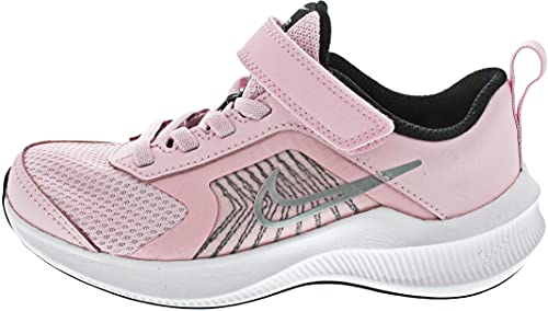 NIKE Jungen Unisex Kinder Downshifter 11 Kids Sneaker, Pink Foam/Metallic Silver-Black-White, 21 EU von Nike