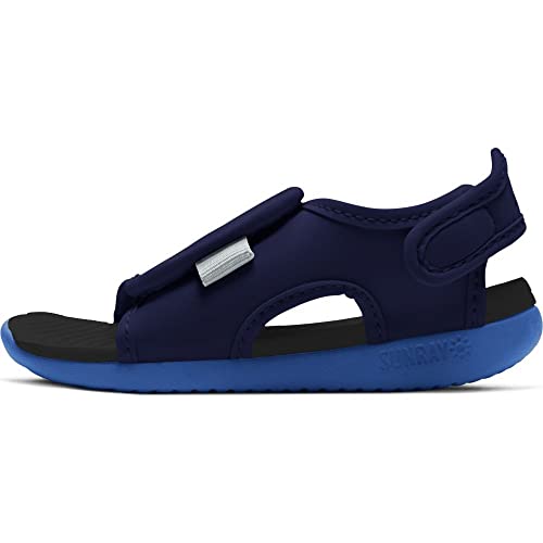 Nike Jungen Unisex Kinder Sunray Adjust 5 V2 Slide Sandal, Blue Void/Pure Platinum-Signal Blue-Black, 17 EU von Nike