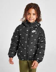 Nike Kids Jacket Padded Hooded Coat Just Do It Younger Kids Futura All Over Jacket 86k081023 New (as3, age, 3_years, 4_years, regular) von Nike