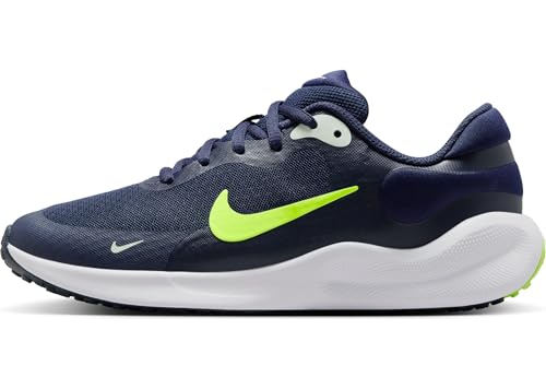 Nike Revolution 7 ältere Kinder Schuh, Midnight Navy/Volt-Volt Tint-White, 38.5 EU von Nike