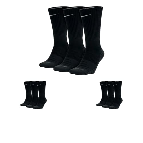 Nike Kniestrümpfe SX5547 Everyday Max 6-18 Paar Socken Damen Herren Weiß Grau Schwarz, Größe:34-38, Sockenfarbe:6 Paar schwarz von Nike