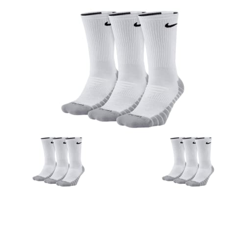 Nike Kniestrümpfe SX5547 Everyday Max 6-18 Paar Socken Damen Herren Weiß Grau Schwarz, Größe:34-38, Sockenfarbe:6 Paar weiss von Nike