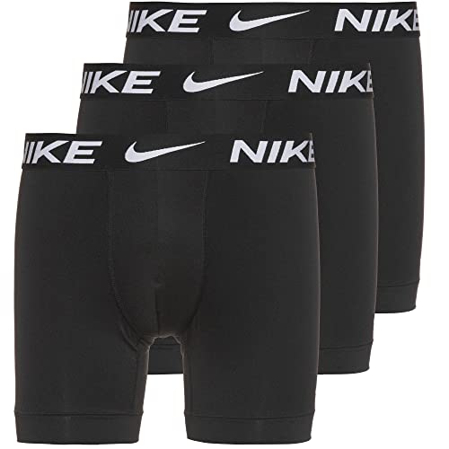 Nike Lange Herren-Boxershorts aus Dri-Fit, Brief 3PK, Schwarz , XL, (0000KE1157-UB1) von Nike