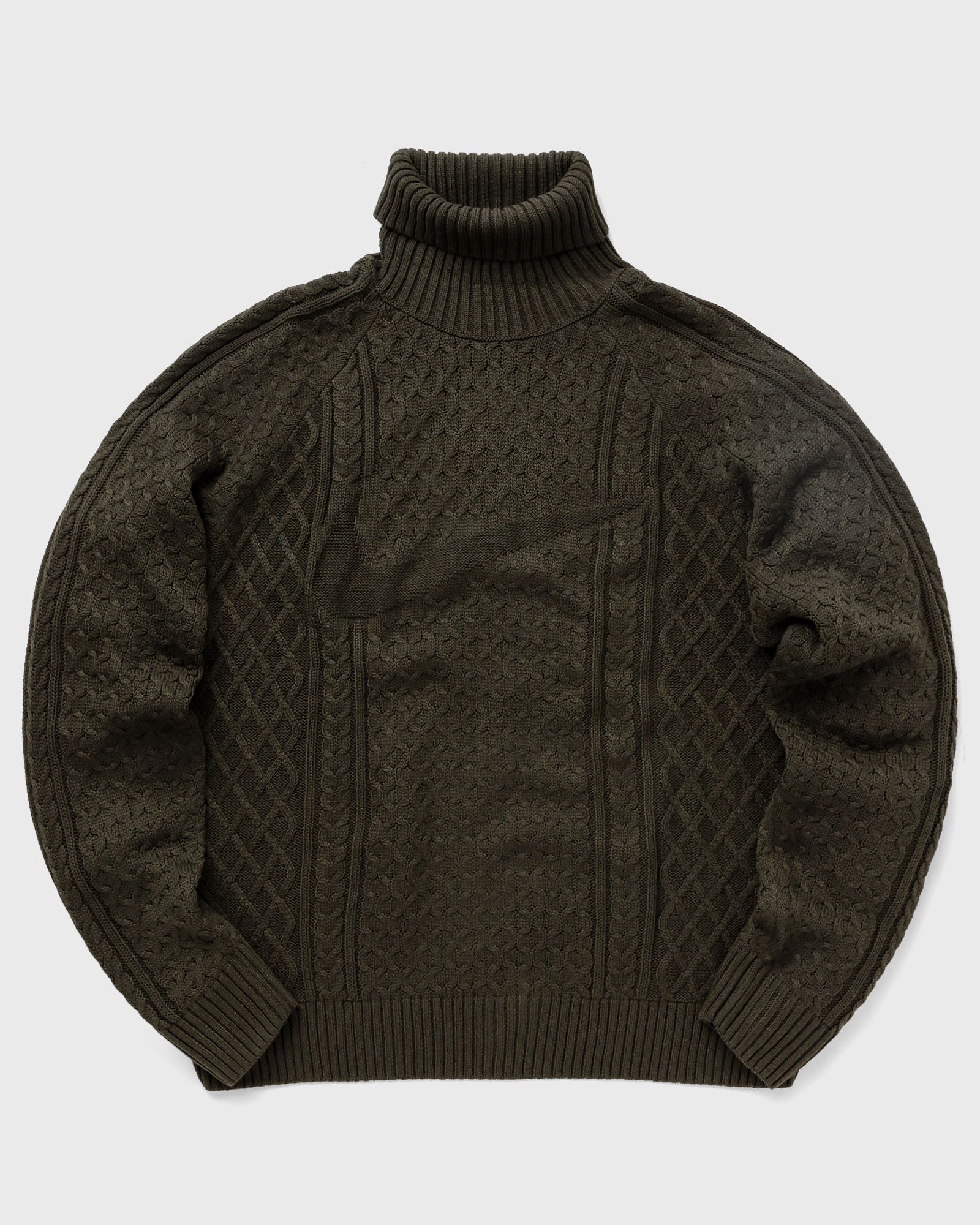 Nike Life Men's Cable Knit Turtleneck Sweater men Pullovers green in Größe:M von Nike