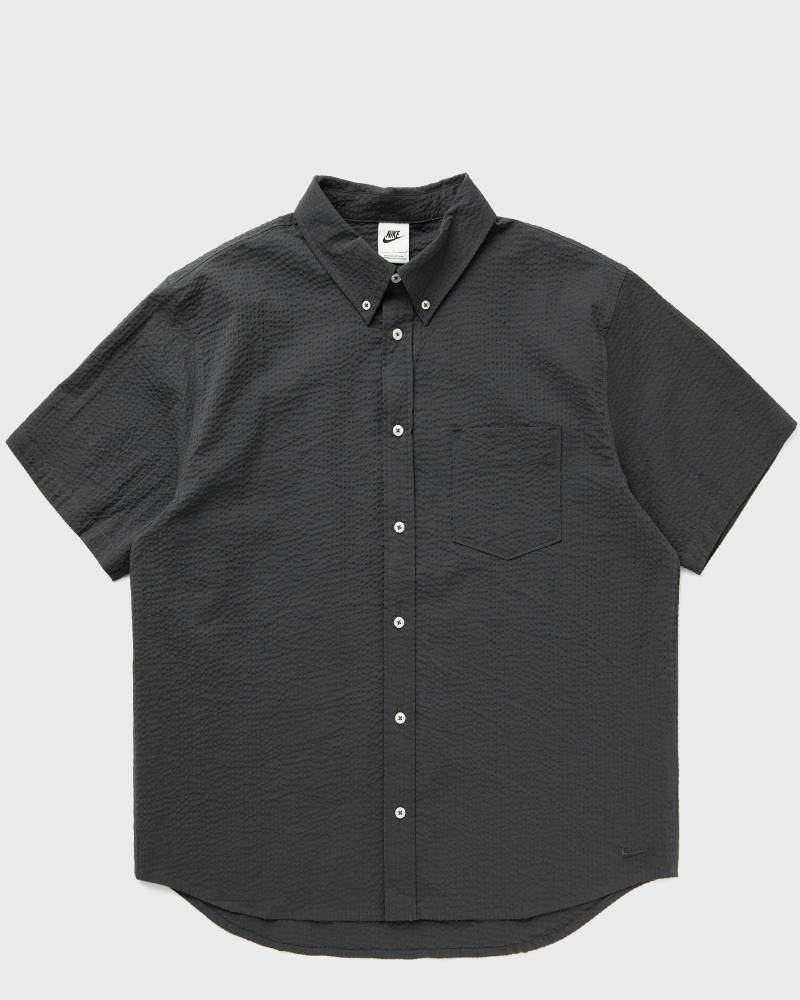 Nike Life Short-Sleeve Seersucker Button-Down Shirt men Shortsleeves grey in Größe:XXL von Nike