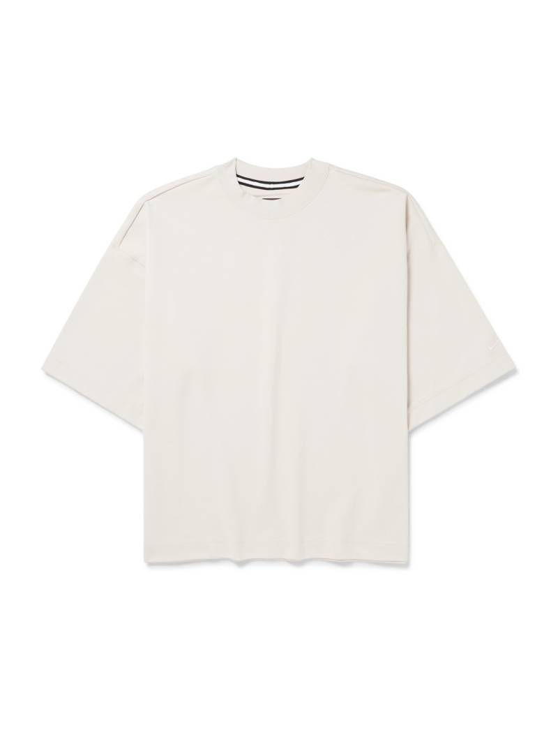Nike - Logo-Embroidered Oversized Cotton-Blend Tech-Fleece T-Shirt - Men - Neutrals - M von Nike