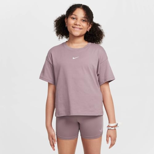 Nike Mädchen Boxy Essntl Lbr T-Shirt, Taupe Grey, 10-12 Jahre EU von Nike