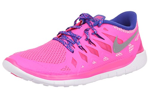 Nike Mädchen Free 5.0 Hausschuhe, rosa/Silber/blau (Hyper pink/metallic Silver/royal Blue) von Nike