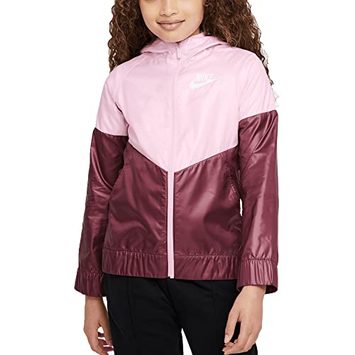 Nike Mädchen Jacke mit Kapuze Windrunner Rosa Code DB8521-663, rosa / weiß, 8 Jahre von Nike