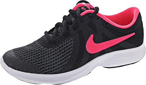 Nike Mädchen Revolution 4 (GS) Laufschuh, Black Racer Pink Weiß, UK 6 / EU 38,5 von Nike