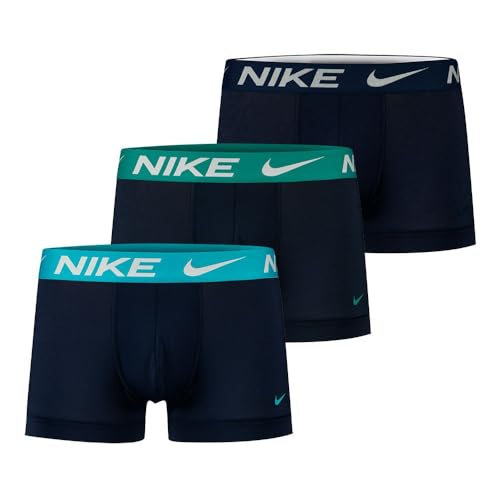 Nike Männer und Erwachsene Dri-fit Essen Micro Boxer 3 Units S Ankle, Obsidn/Dsty Kaktus/Bictal/Obsidn, S von Nike