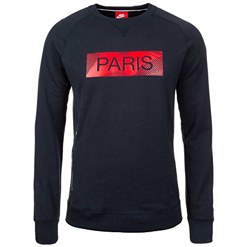 Nike Men's Paris Saint-Germain Authentic Crew Sweatshirt Dark Obsidian/Hyper Cobalt 17/18 Paris Saint Germain M Dark Obsidian/Hyper Cobalt von Nike