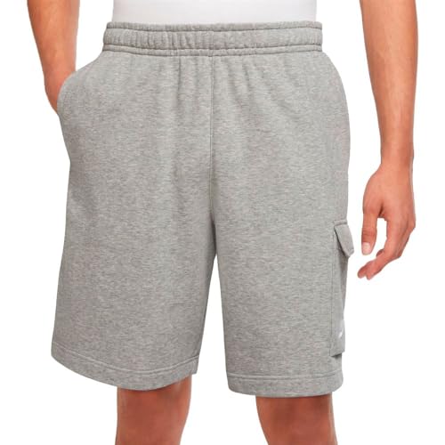 Nike Mens M NSW Club FT Cargo Shorts, dk Grey Heather/Matte Silver/White, 3XL von Nike