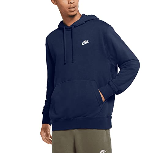 Nike Mens M NSW Club Hoodie PO FT Sweatshirt, Midnight Navy/Midnight Navy/White, XL von Nike