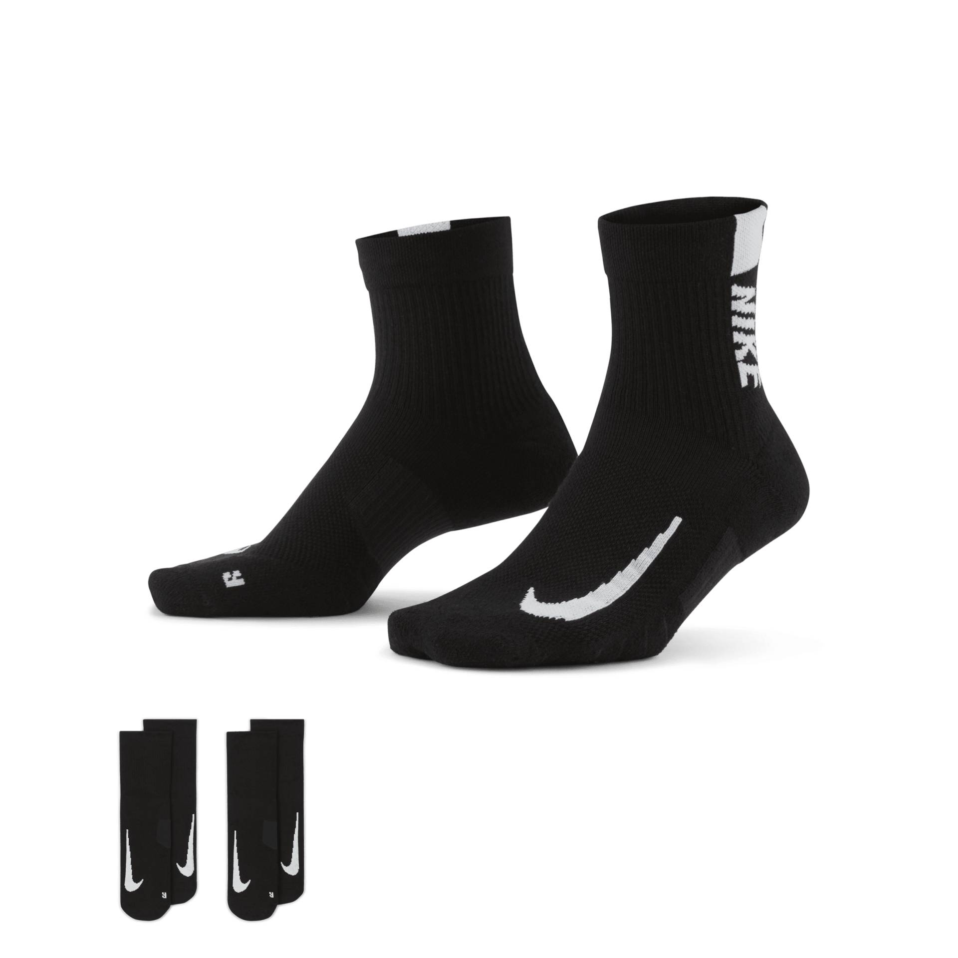 Nike Multiplier Running Knöchelsocken (2 Paar) - Schwarz von Nike