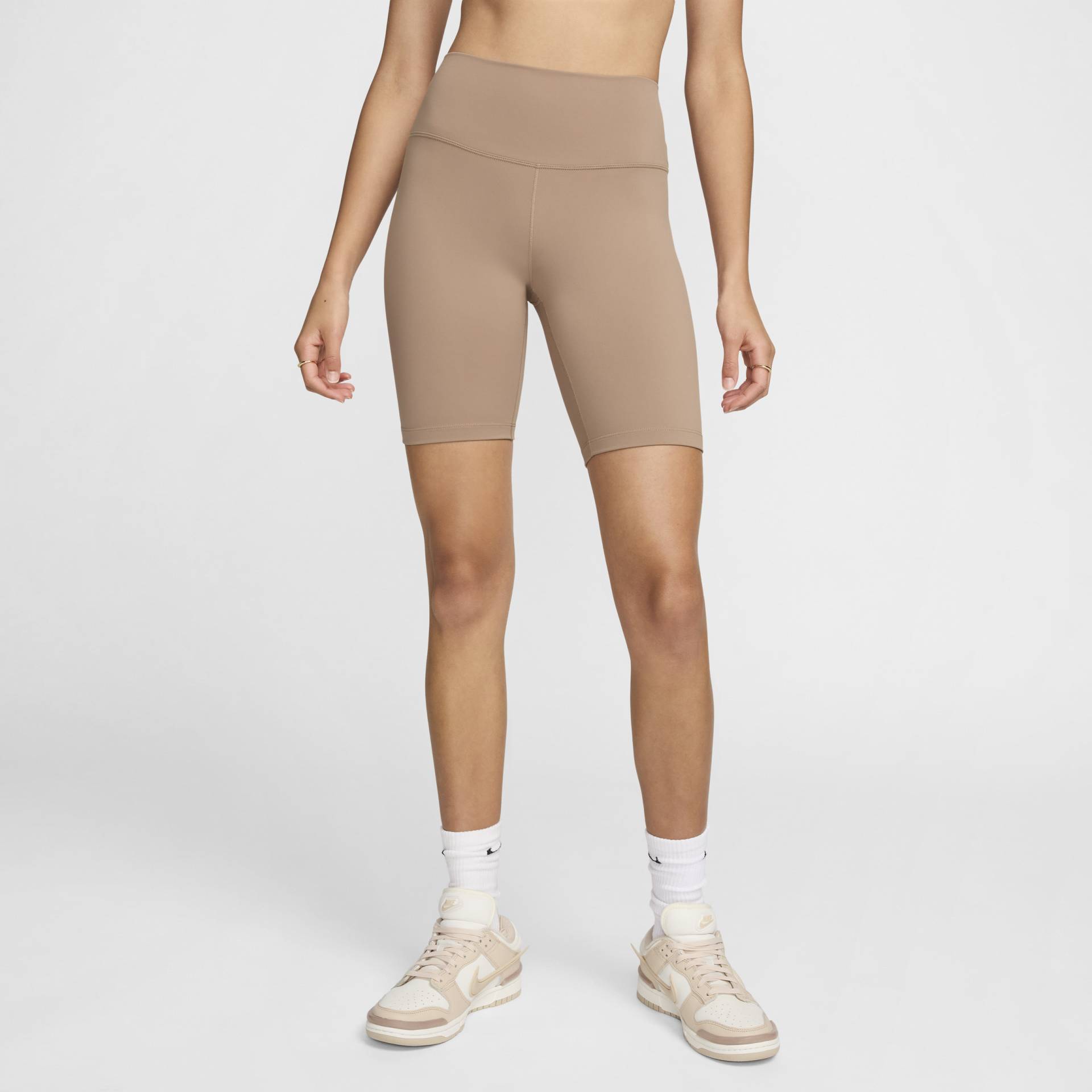 Nike One Bike Shorts mit hohem Taillenbund für Damen (ca. 20,5 cm) - Braun von Nike