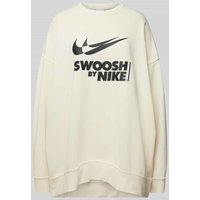 Nike Oversized Sweatshirt mit Label-Print in Offwhite, Größe S von Nike