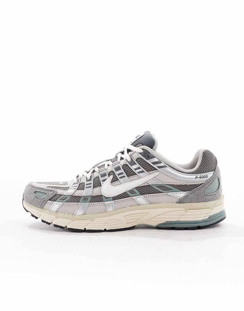Nike - P6000 - Unisex-Sneaker in Grau und gebrochenem Weiß-Silber von Nike