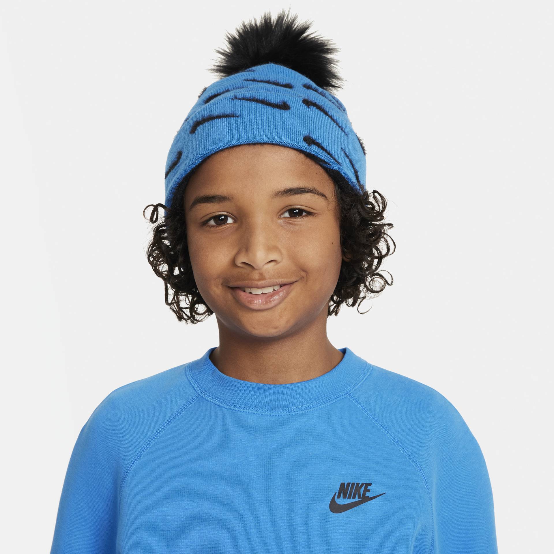 Nike Peak Beanie mit Bommel für Kinder - Blau von Nike