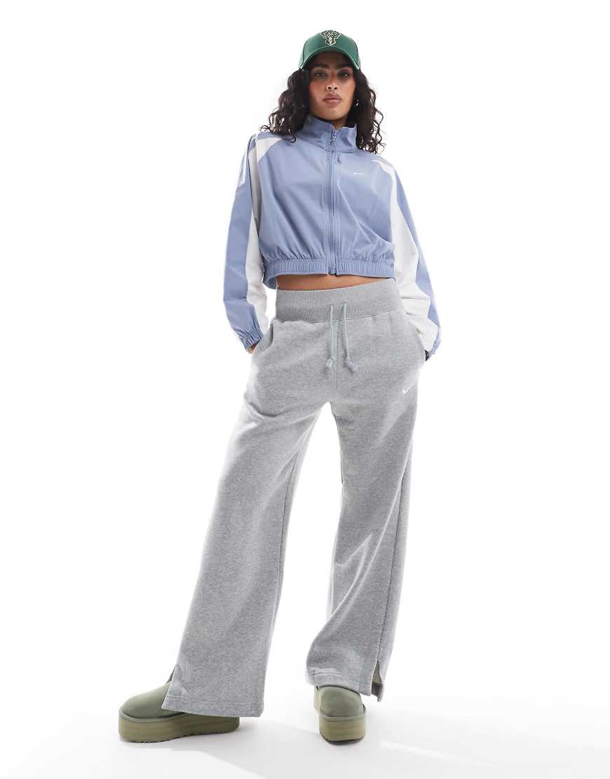 Nike - Phoenix Fleece - Jogginghose in Grau mit weitem Bein und hohem Bund von Nike