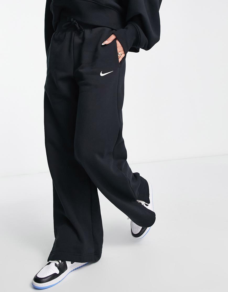 Nike - Phoenix Fleece - Jogginghose in Schwarz mit hohem Bund und weitem Bein von Nike