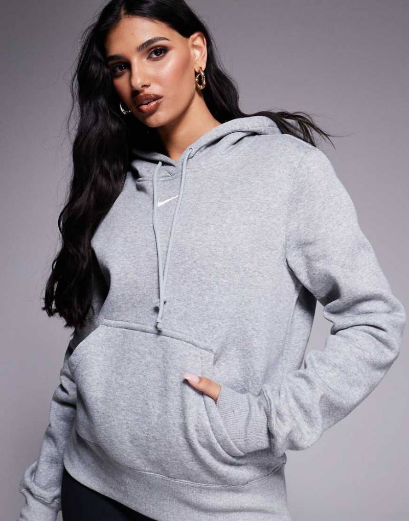 Nike - Phoenix - Fleece-Kapuzenpullover in Grau von Nike