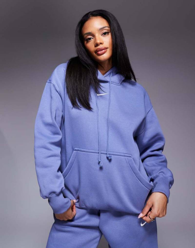 Nike - Phoenix Fleece - Oversize-Kapuzenpullover in Blau von Nike