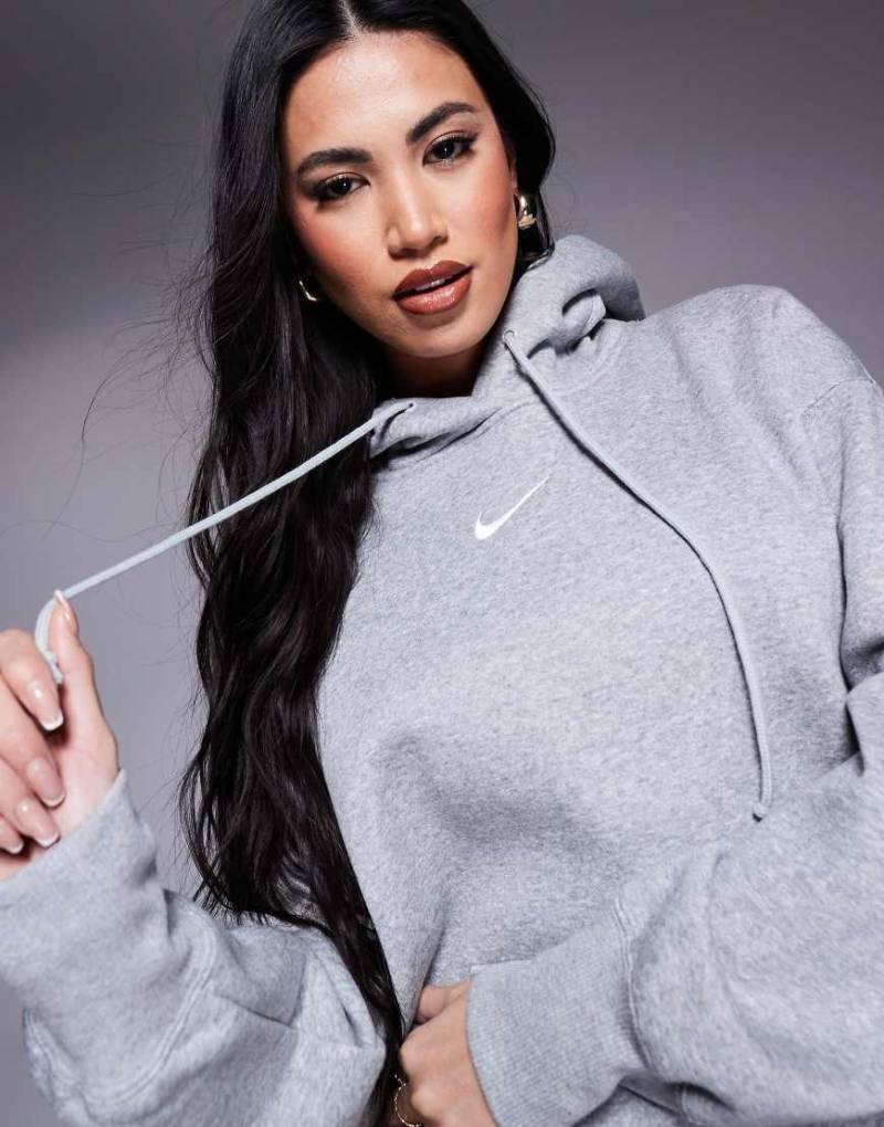 Nike - Phoenix Fleece - Oversize-Kapuzenpullover in Grau von Nike