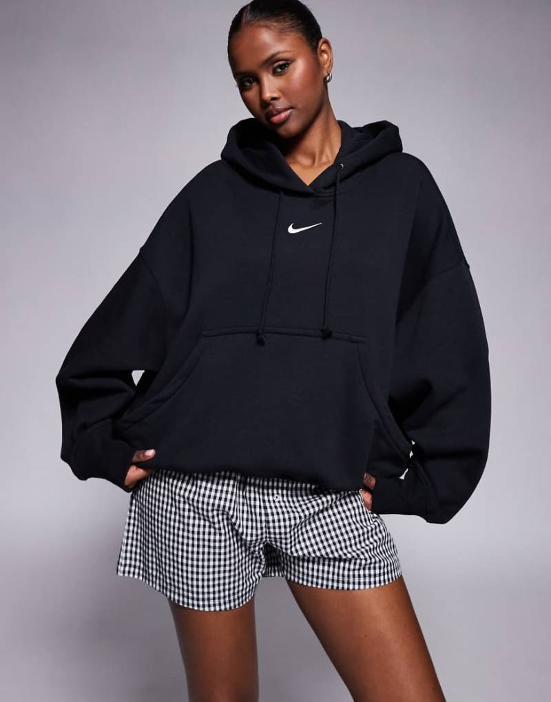 Nike - Phoenix Fleece - Oversized-Kapuzenpullover in Schwarz von Nike