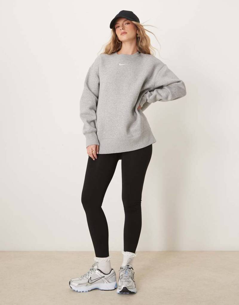 Nike - Phoenix Fleece - Longline-Sweatshirt in Grau mit Oversize-Schnitt von Nike