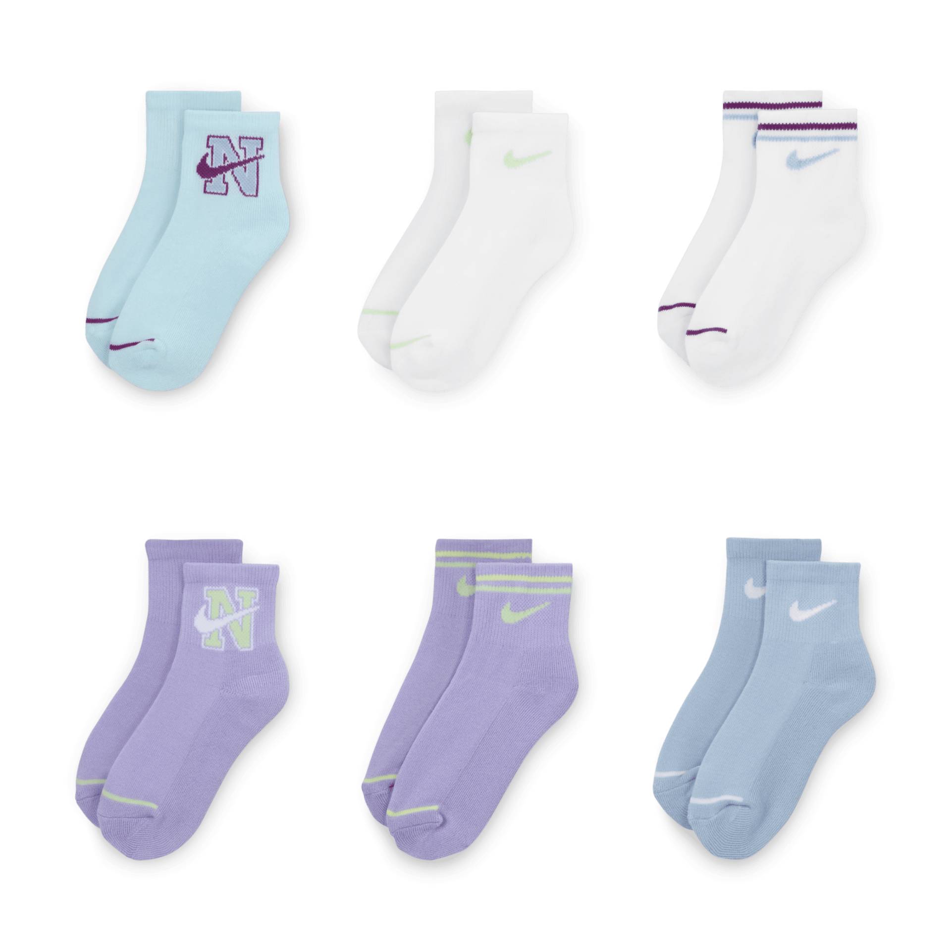 Nike Prep in Your Step Socken in Viertellänge für jüngere Kinder (6 Paar) - Blau von Nike