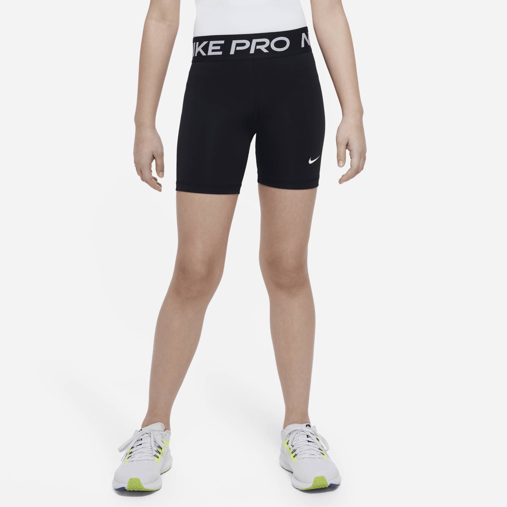 Nike Pro Dri-FIT Shorts (ca. 12,5 cm) für ältere Kinder (Mädchen) - Schwarz von Nike