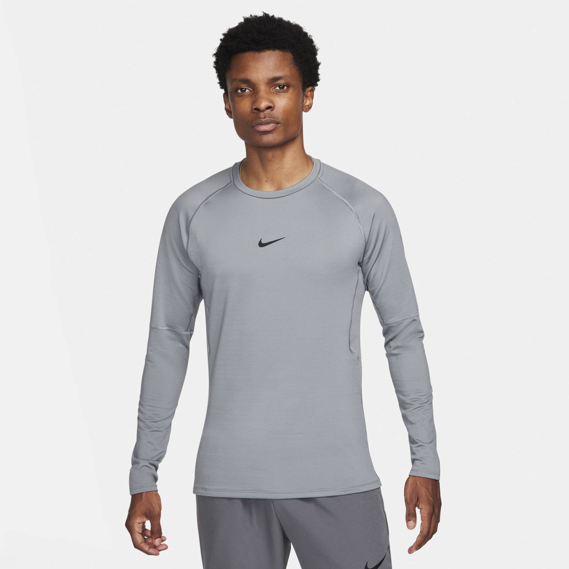 Nike Pro Warm Longsleeve für Herren - Grau von Nike