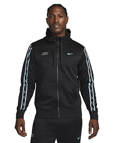 Nike Repeat Zip Hoody Kapuzenjacke (M, Black/Blue) von Nike