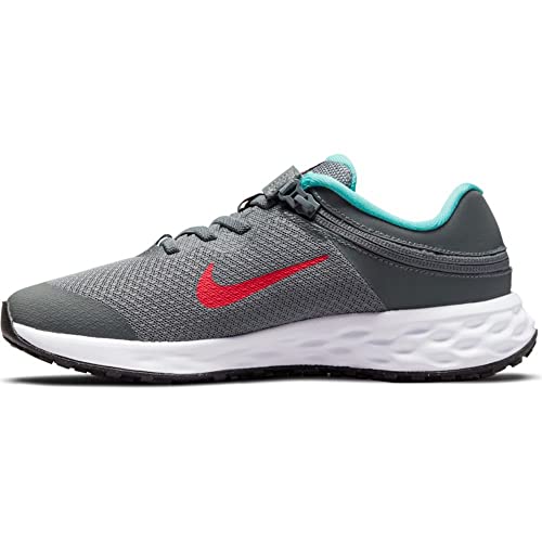 Nike Revolution 6 Flyease Running Shoes, Smoke Grey/Siren Red-Washed Teal, 27.5 EU von Nike