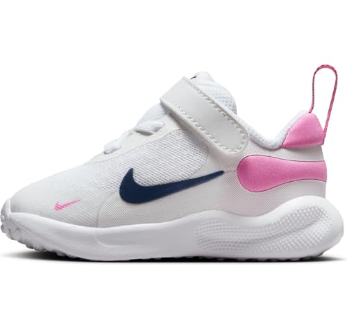 Nike Revolution 7 Schuh für Babys und Kleinkinder, White/Midnight Navy-Playful Pink, FB7691-103, 21 EU (5C US) von Nike