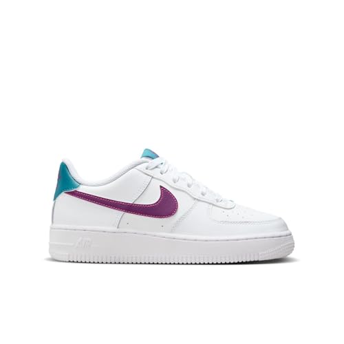Nike Schuh Air Force 1 (GS) FV5948-108 (weiß/lila, Schuhgrößensystem EU, Teenager, Größe M, 36), Weiß / Lila, 36 EU von Nike
