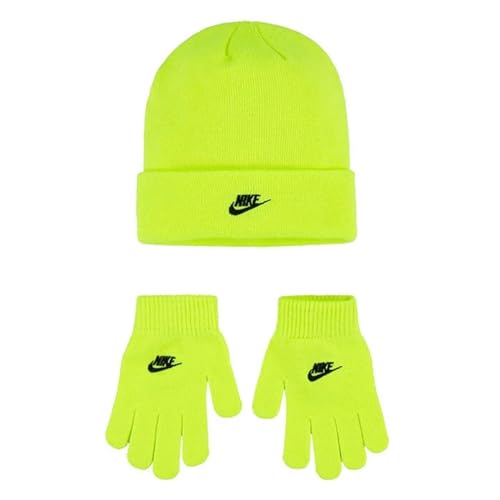 Nike Set Mütze und Handschuhe für Kinder (4-7 Jahre), Neongelb, neongelb, 4-7 Jahre von Nike