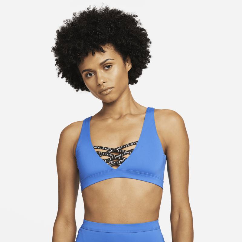 Nike Sneakerkini Damen-Bikinioberteil mit U-Ausschnitt - Blau von Nike