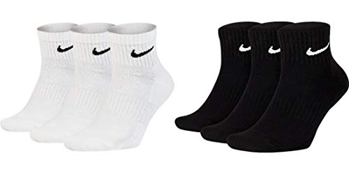 Nike Socken Damen Herren Weiß Schwarz Kurz Sportsocken Größe 34 36 38 40 42 44 46 48 50 Sparset SX7677, Sockengröße:38-42, Sockenfarbe:3 Paar weiss 3 Paar schwarz von Nike