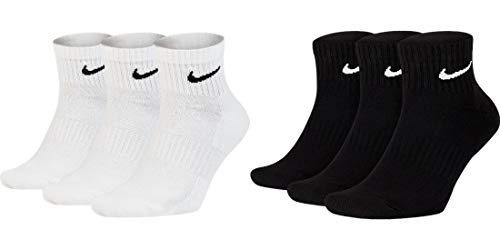 Nike Socken Damen Herren Weiß Schwarz Kurz Sportsocken Größe 34 36 38 40 42 44 46 48 50 Sparset SX7677, Sockengröße:42-46, Sockenfarbe:3 Paar weiss 3 Paar schwarz von Nike