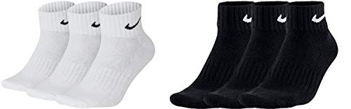Nike Socken Herren Damen 6 Paar One Quater Socks Kurze Socke Knöchelhoch Weiß Schwarz Gemischt (weiss grau schwarz) Größe 34 36 38 40 42 44 46 48 50, Farbe:weiß schwarz, Grösse:34-38 von Nike