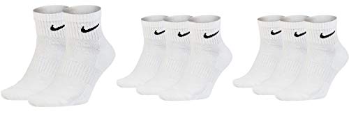 Nike Socken Herren Damen Weiß Schwarz Kurz 8 Paar Knöchel-Hoch 8er Pack Sparset Sportsocken 34-38 38-42 42-46 46-50, Größe:34-38, Farbe:weiß/weiß/weiß von Nike