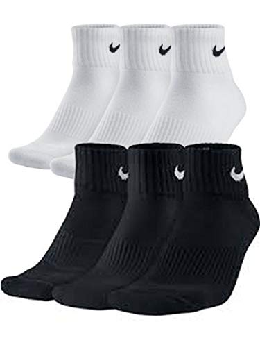 Nike Socken Kurz 5 Paar Weiß Schwarz Damen Herren Knöchelhoch Sparset Sportsocken Größe 34 36 38 40 42 44 46 48 50, Farbe:Schwarz, Größe:46-50 von Nike