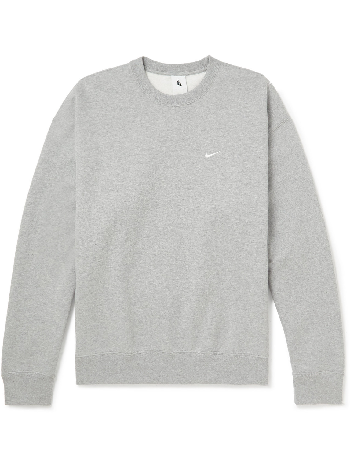 Nike - Solo Swoosh Logo-Embroidered Cotton-Blend Jersey Sweatshirt - Men - Gray - XXL von Nike